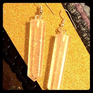 Handmade clear resin crystal earrings